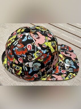 NWT SpongeBob SquarePants Black Snapback Hat